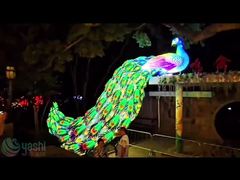 Park Zigong Peacock Lanterns Handcrafted for Outdoor Light Exhibitions