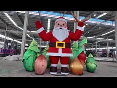 Handmade Santa Claus silk lanterns, with customizable sizes and colors.