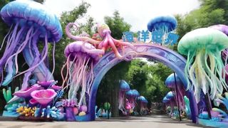 Underwater Theme Jellyfish Lantern Tunnel