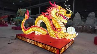 Golden Chinese Dragon Lantern - Light Up Your Festival!